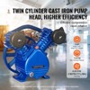 VEVOR Air Compressor Pump Head, 3HP 6.25CFM @ 90PSI, Twin Cylinder Oil Lubricated Air Compressor Piston Pump Head, with Max. 116PSI Pressure,Blue - 3 of 4