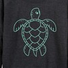 Women's - Instant Message - Nautical Sea Turtle Lightweight French Terry Wide Neck Long Sleeve Graphic Shirt - 2 of 4