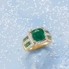 Ross-Simons 3.70 ct. t.w. Emerald and .40 ct. t.w. White Topaz Ring in 18kt Gold Over Sterling - 4 of 4