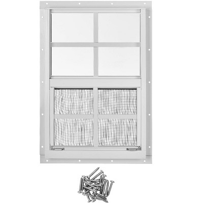 Shed Windows And More 2-Pack 24x27 Aluminum Frame White Flush Mount Single-Hung Shed Windows