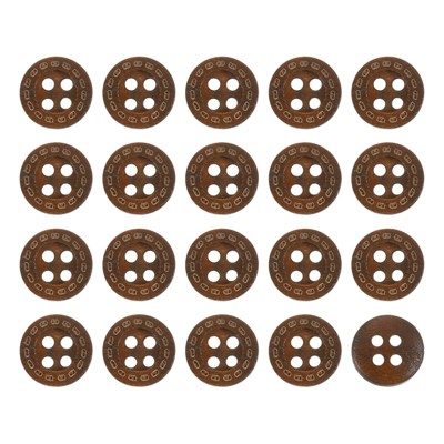 Unique Bargains Wooden DIY Craft Clothing 4 Holes Sewing Buttons 100 Pcs