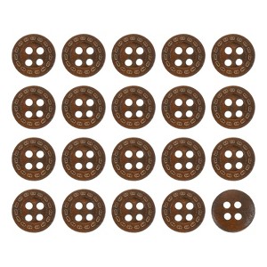 Unique Bargains Wooden DIY Craft Clothing 4 Holes Sewing Buttons 100 Pcs - 1 of 4