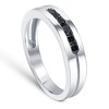 Pompeii3 Mens 14K White Gold Black 1/4ct Diamond Wedding Ring - 2 of 4