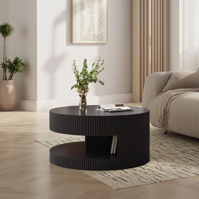 NicBex Round Coffee Table with Storage for Living Room Bedroom, Side Tables