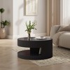 Okak Round Nesting Coffee Table Set 2-Piece Modern Extendable Sliding Top Side Tables for Living Room/Office, Space-Saving No Assembly Small Space - 2 of 4