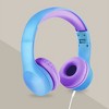 LiLGadgets Connect+ Girls Headphones for School Wired with Microphone, Volume Limiting for Safe Listening, Blue/Purple - 3 of 4