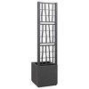 vidaXL Dark Grey Garden Planter with Trellis - 14.2 x 14.2 x 55.1 in. - 3 of 4