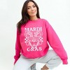 Simply Sage Market Women's Graphic Sweatshirt Mardi Gras Mask Distressed - 2 of 4