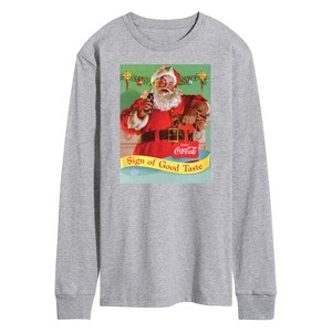Men's - Coca-Cola - Sip Of Good Taste Vintage Coca Cola Santa Long Sleeve Graphic T-Shirt - 1 of 4