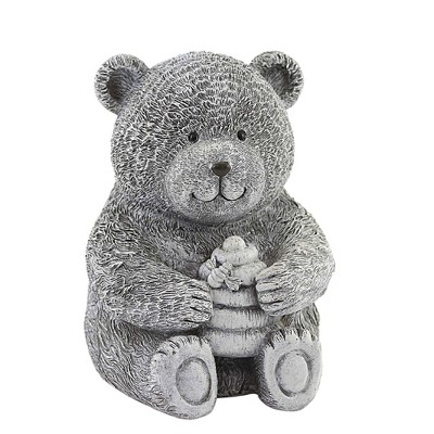 Home & Garden 7.5" Bear Pudgy Pal Yard Decor Bee Hive Roman, Inc  -  Outdoor Sculptures And Statues