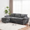 TiramisuBest Modern Deep 3-Seat Sofa Couch with Ottoman, Modular Sectional Sofa with Storage, Sideboard Buffet Style Design for Living Room - 4 of 4