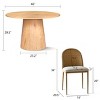 46'' Modern Oak MDF Round Table Set, 5-Piece Dining Set with Rattan-Style Chairs and Linen Seat for Small Spaces-Maison Boucle - 4 of 4