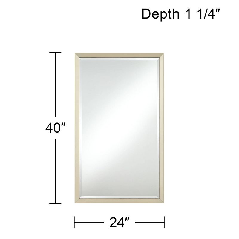 Noble Park Le'Maille Rectangular Vanity Decorative Wall Mirror Modern Beveled Glass Shiny Soft Gold Wood Frame 24" Wide for Bathroom Living Room Home, 4 of 10