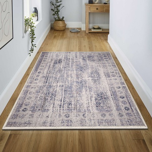 Hallway Runner Rug Kitchen Area Floor Rugs shops Mat Carpet Long Rugs Blue 3ftx5ft