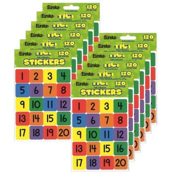 Eureka® Numbers (1-20) Theme Stickers, 120 Per Pack, 12 Packs