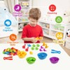 Etokfoks 57 Piece Counting Dinosaur Toy Set with 48 Dinosaurs 6 Sorting Bowls 2 Tweezers for Preschool Math and Color Learning - 3 of 4