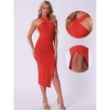 INSPIRE CHIC Women's Halter Neck Sleeveless Ruched Asymmetrical Cocktail Party Bodycon Dress - 2 of 4
