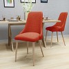 Set of 2 Sabina Mid Century Dining Chairs Muted Orange: Upholstered, Wood Legs - Christopher Knight Home - 2 of 4