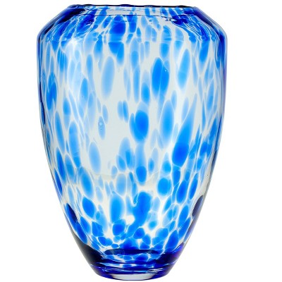 Blue Rose Polish Pottery Cobalt Confetti Large Glass Vase