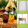 Itopfox Reusable Glass Tumbler with Bamboo Lid & Straw - Eco-Friendly Iced Coffee Cup, Leakproof Design for Smoothies, Water, Office, Home, Travel - 4 of 4