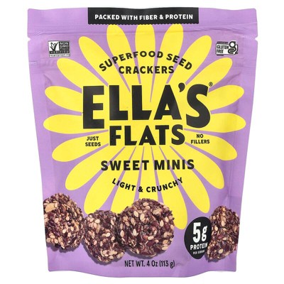 Ella's Flats, Superfood Seed Crackers, Sweet Minis, 4 oz