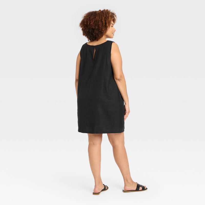 Women's Linen Mini Shift Dress - A New Day™, 3 of 12