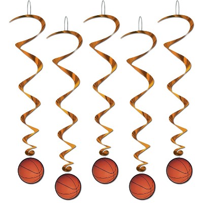Beistle 3' 4" Basketball Whirls; 15/Pack 50498