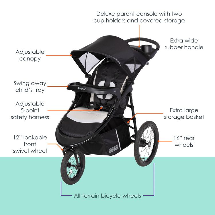 Baby Trend Expedition DLX Jogger Travel System with EZ-Lift Plus Infant Car Seat, 2 of 20