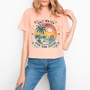 Simply Sage Market Salt Water And Sun Shine Circle Boxy Crop Top - 1 of 4
