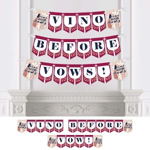 Big Dot of Happiness Vino Before Vows - Winery Bridal Shower or Bachelorette Party Bunting Banner - Party Decorations - Vino Before Vows - 1 of 4