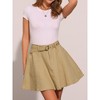 INSPIRE CHIC Women's Vintage Summer High Waist with Belt A-Line Mini Jean Skirts - 2 of 4