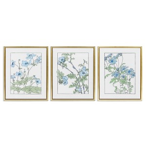 Stupell Industries Wild Blooms with Detailed Outlines 3pc Floating Frame Art Set - 1 of 4