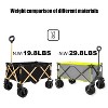 Aluminum alloy folding wagon, Heavy Duty Utility Beach Wagon Cart for Sand with Big Wheels, Adjustable Handle&Drink Holders for Shopping, Camping - 4 of 4