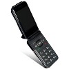 Nakedcellphone Vegan Leather Case with Belt Clip for Cingular Flip IV, Cricket Debut - Black - 4 of 4