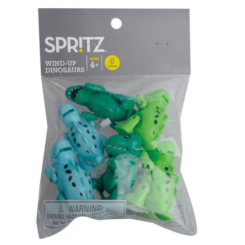 6ct Dinosaur Wind-Up Toy Green/Blue - Spritz&#8482;, 3 of 5