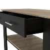 NicBex Mobile Kitchen Island Cart Morden Kitchen Carts with Storage, 2 Shelves, 2 Drawers and Towal Rack for Kitchen, Black and Oak - 4 of 4