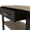 NicBex Mobile Kitchen Island Cart Morden Kitchen Carts with Storage, 2 Shelves, 2 Drawers and Towal Rack for Kitchen, Black and Oak - image 4 of 4