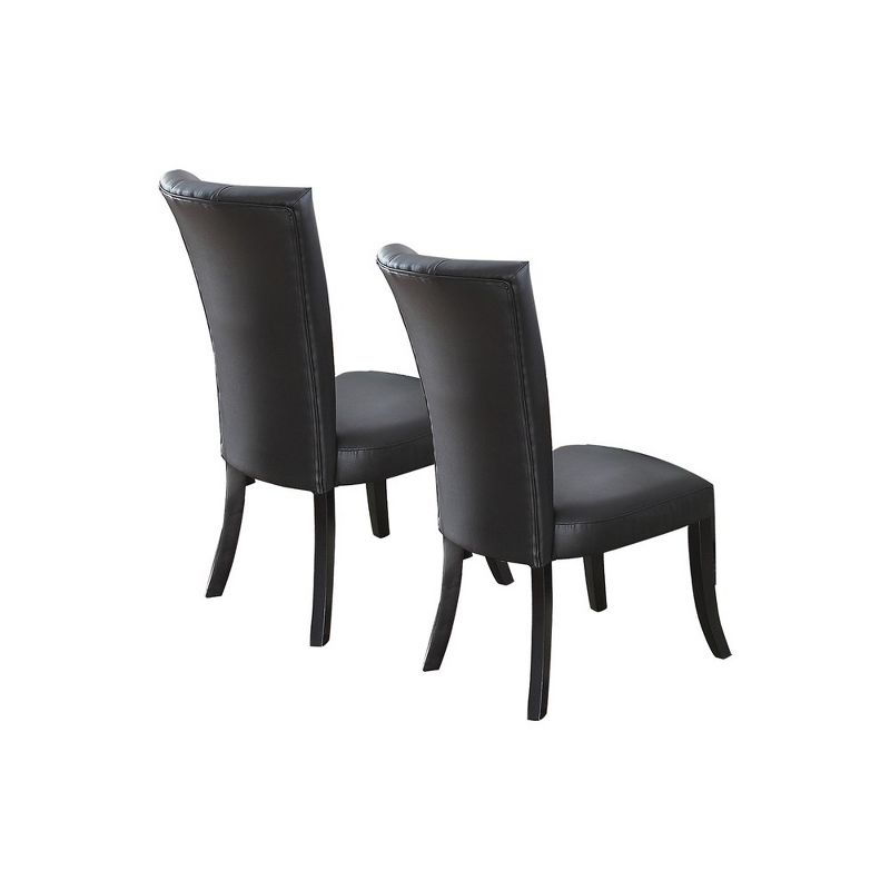 Simple Relax Set of 2 Faux Leather Dining Chairs, Black, 3 of 6