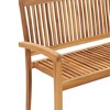 vidaXL Stacking Patio Bench with Cushion 50.6" Solid Teak Wood - 4 of 4