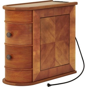 Tribesigns End Table with Charging Station, 2-Drawer Nightstand, No Assembly Required - 1 of 4