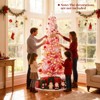 Tangkula Pre-Lit Christmas Tree Slim Pencil Xmas Tree w/ Snow Flocked PVC Branch Tips - 4 of 4