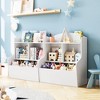 3-Tier Kids Toy Storage Organizer, Kids Bookshelf Toy Shelf with Cubby Brown, 3 Compartment Bookshelf & Toy Shelf - 4 of 4