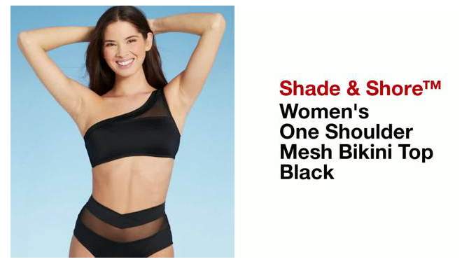 Women's One Shoulder Mesh Bikini Top - Shade & Shore™ Black, 2 of 9, play video