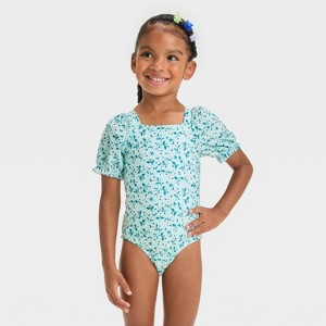Toddler Girls' Puff Sleeve One Piece Swimsuit - Cat & Jack™ - 1 of 3