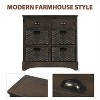 KTMBDW Storage Cabinet Rustic Storage Organizer with 2 Drawers and 4 Classic Rattan Basket for Dining Room, Living Room - 4 of 4