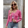 Coolmee Women's Tie Front Cardigan Long Sleeve Rib Knit Shrug for Dress Sweaters Crop Tops Light Rose    XL - 4 of 4