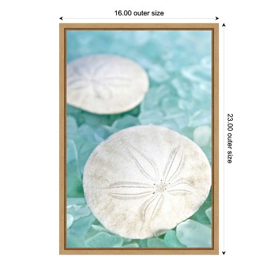 Nautical Summer Seashell and Sea Glass Framed Canvas Print
