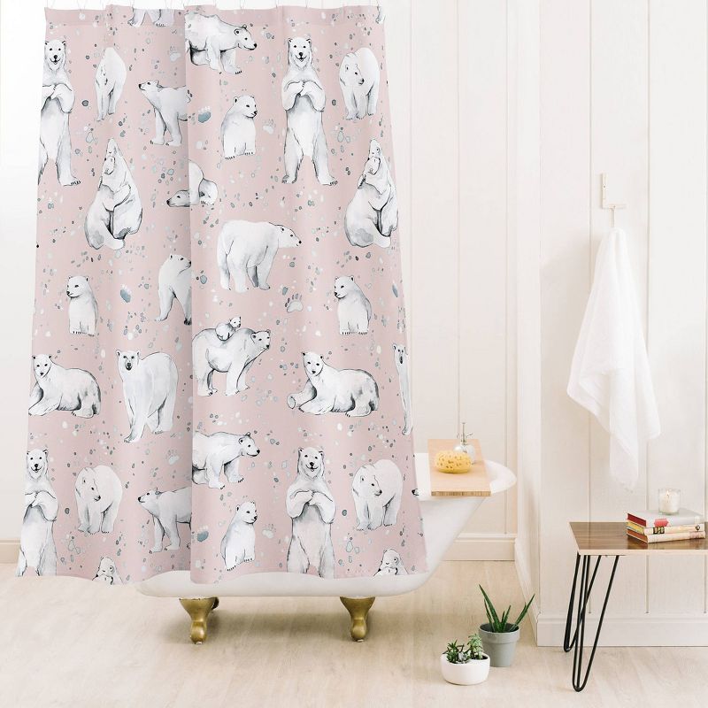 Ninola Design Winter Polar Bears Shower Curtain Pink/White - Deny Designs, 3 of 5