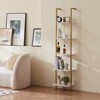 VEVOR Ladder Shelf, 5-Tier Bookshelf 15.6x11.8in, Open Wall-Mounted Ladder Shelf with Metal Frame,Storage Rack Sundries Holder, Gold White - 2 of 4