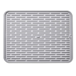 OXO Silicone Dish Drying Mat - Gray (Large): Dishwasher-Safe Drying Rack for Dishes, 16.9" x 12.5" Silicone Mat - 1 of 4